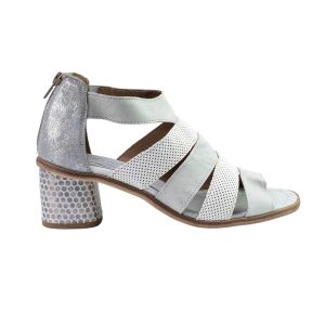 Sandali con tacco da donna in pelle scamosciata lavorazione artigianale