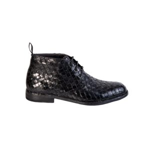 Polacchini da uomo in pelle intrecciata lavorazione artigianale Italiana