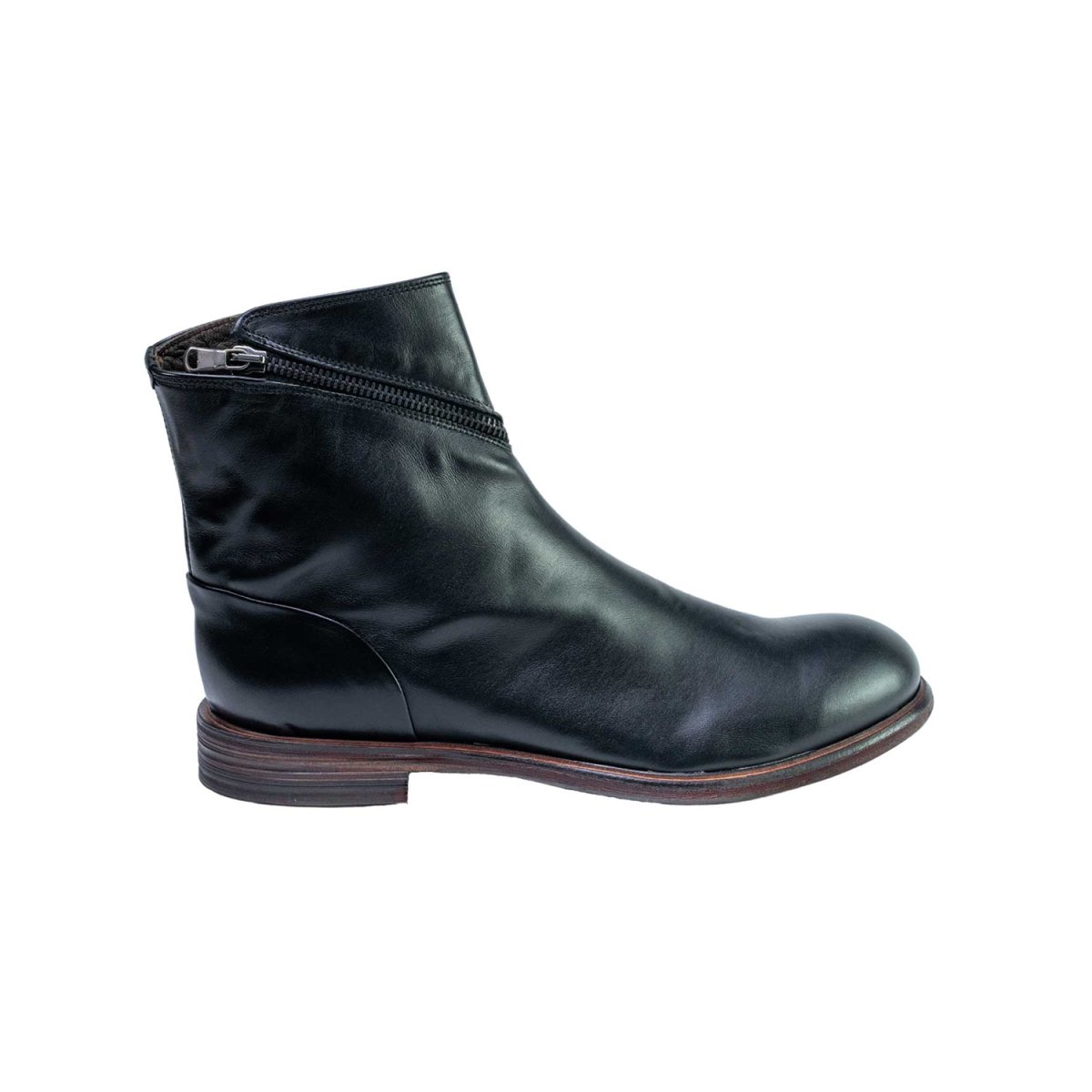 Stivaletti da uomo con zip attorno in pelle lavorazione artigianale Italiana - immagine 2