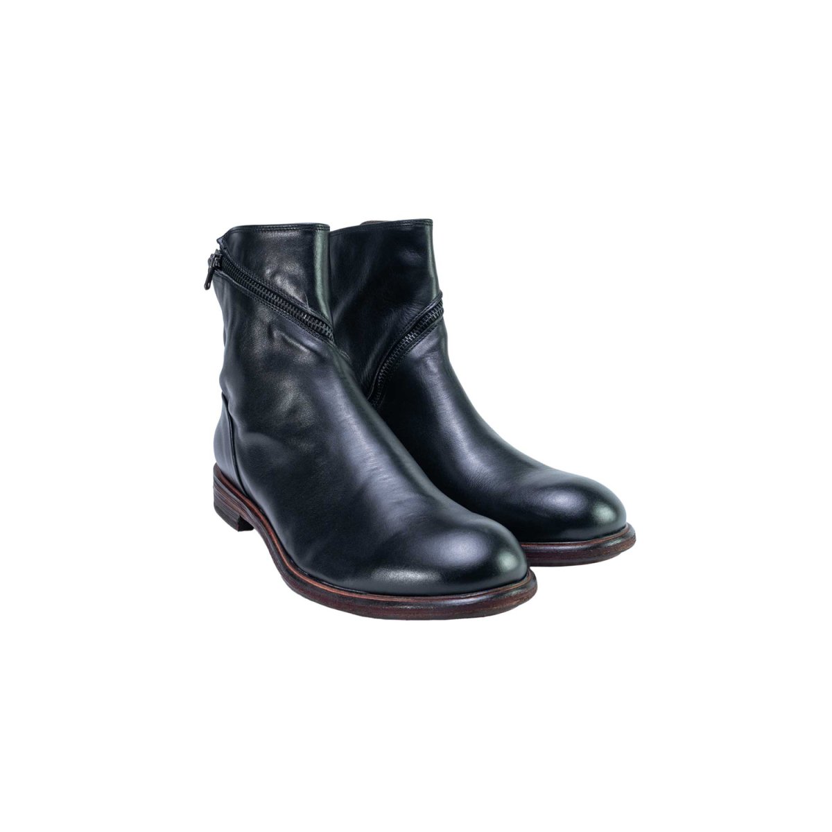 Stivaletti da uomo con zip attorno in pelle lavorazione artigianale Italiana - immagine 3