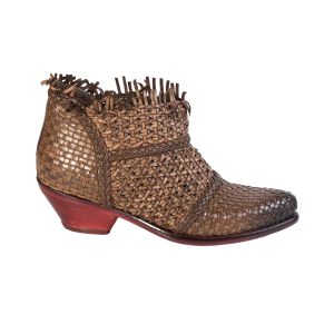 Texanini da donna in pelle di vitello intrecciata lavorati artigianalmente