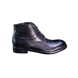 Stivaletti stringati da uomo con zip in pelle  lavorazione artigianale Italiana