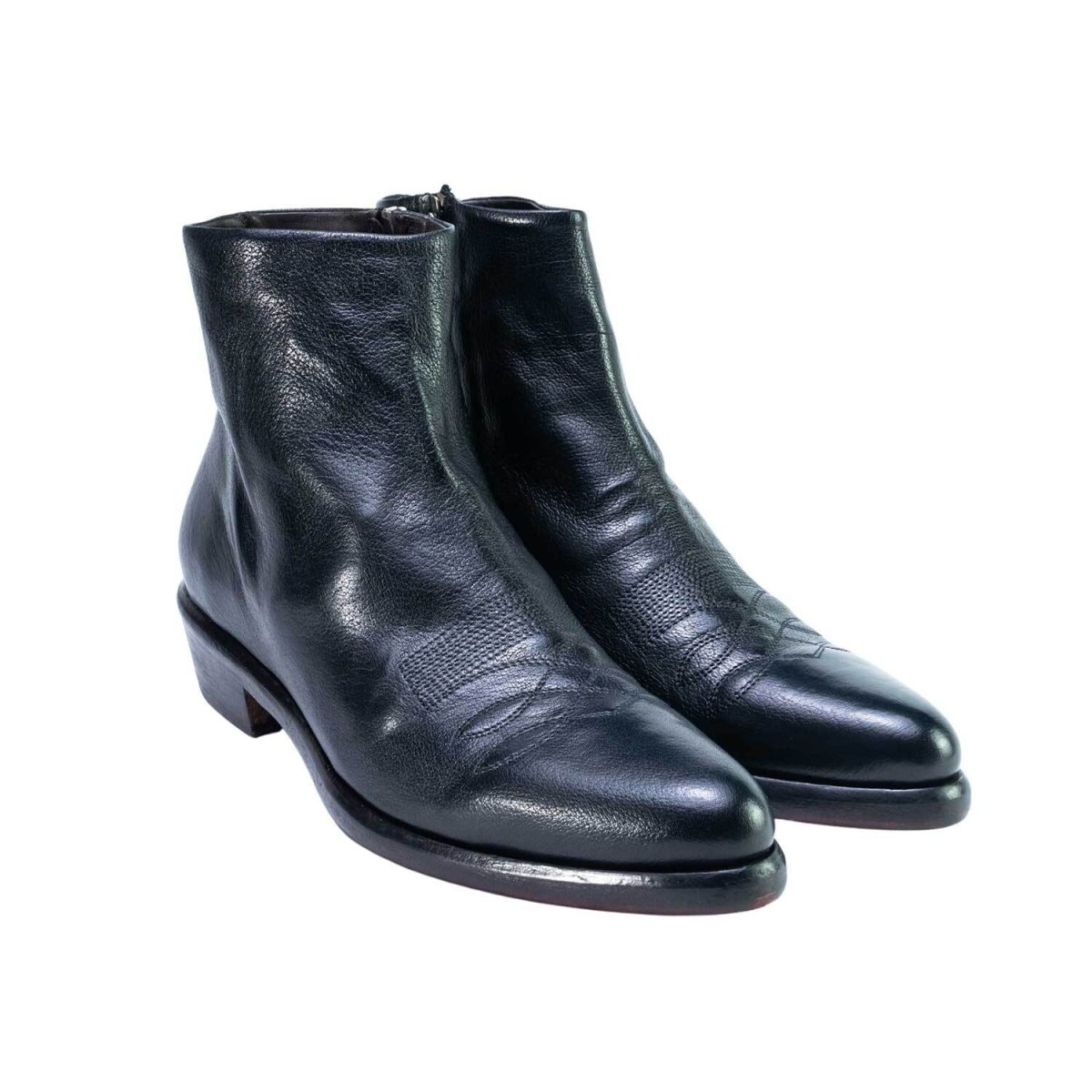 Stivaletti da uomo con zip in pelle genuina lavorazione artigianale Italiana - immagine 7