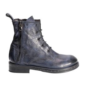 Stivaletti stringati da donna in pelle di vitello lavorati a mano