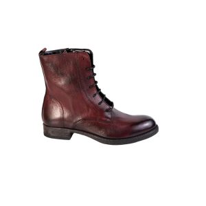 Stivaletti stringati da donna in pelle di vitello fatti a mano