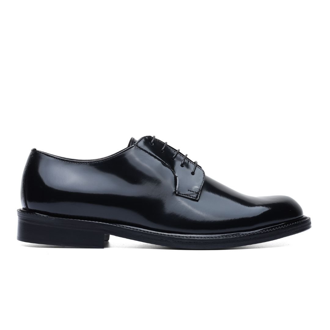 Derby in Brushed Leather Black - immagine 2