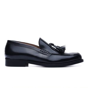 Tassel Loafer in Black Leather
