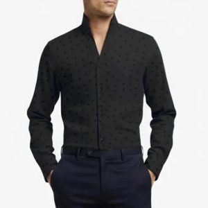 Cotton Pattern V-Neck Shirt