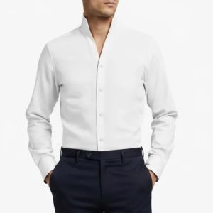 Cotton Pattern V-Neck Shirt