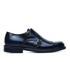 Monk Strap in Brushed Leather Blue