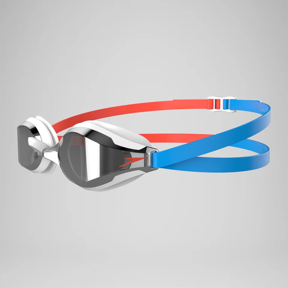SPEEDO Goggles FASTSKIN SPEEDOSOCKET 2 MIRROR 10897 17608 Red Blue - immagine 3