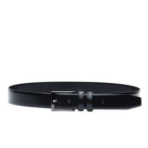 Black Brushed Leather Belt