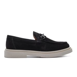 Penny Loafer in Black Suede with Horsebit