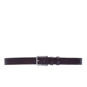 Crocodile Print Leather Belt – Testa di Moro