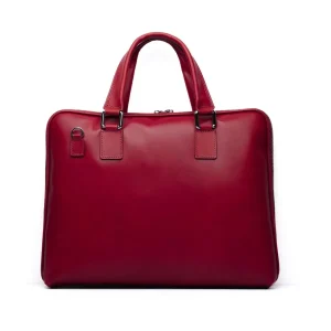 Borsa Business in pelle crust rosso