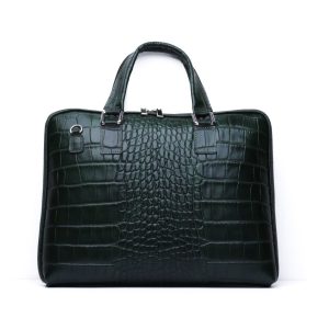 Borsa in pelle stampa cocco Verde