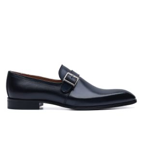 Monk Strap in Blue Leather
