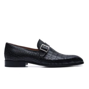 Monk Strap in Black Leather