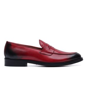 Mocassini Penny in Pelle Rosso