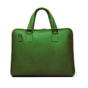 Borsa Business in pelle crust verde