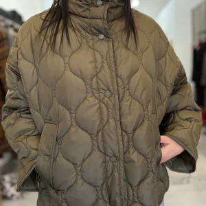 Giubbino trapuntato verde militare vicolo