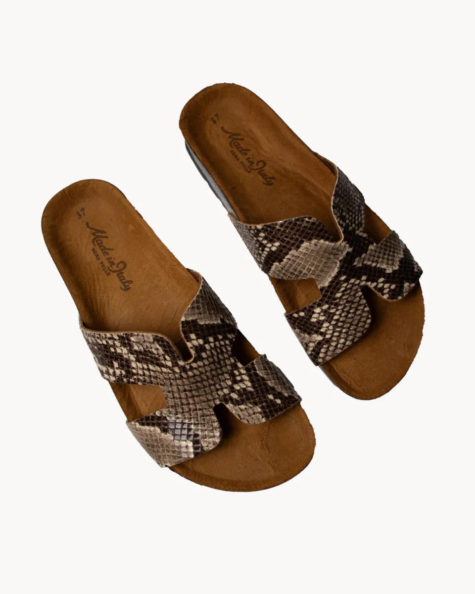 Sandali Julia in pelle stampa pitonata - immagine 3