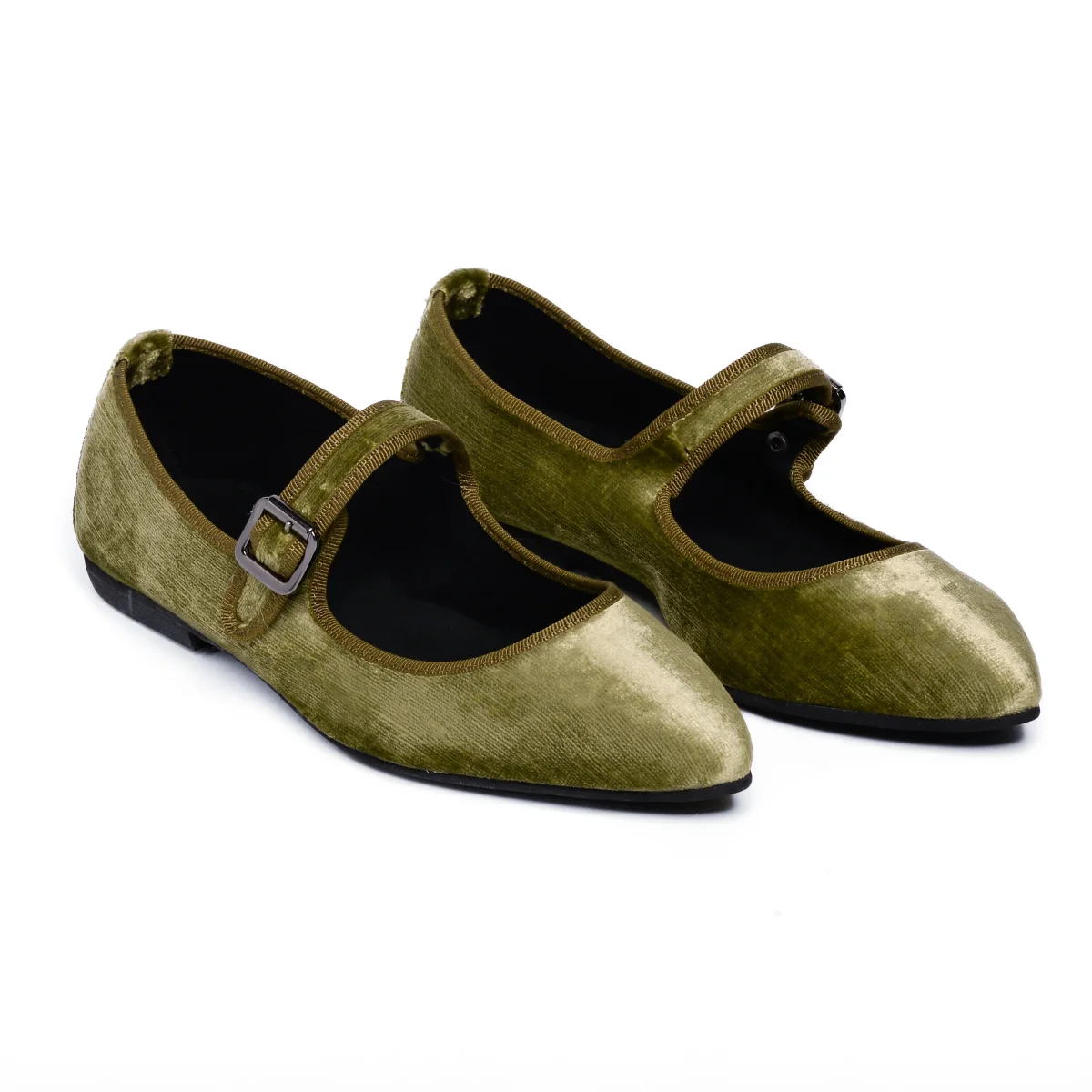 Flavia Mary Jane velluto perla verde - immagine 8