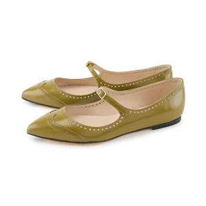 Ballerine in Pelle Verde Oliva