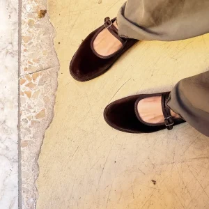 Bebe Mary Jane velluto marrone