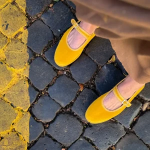 Bebe Mary Jane velluto ocra