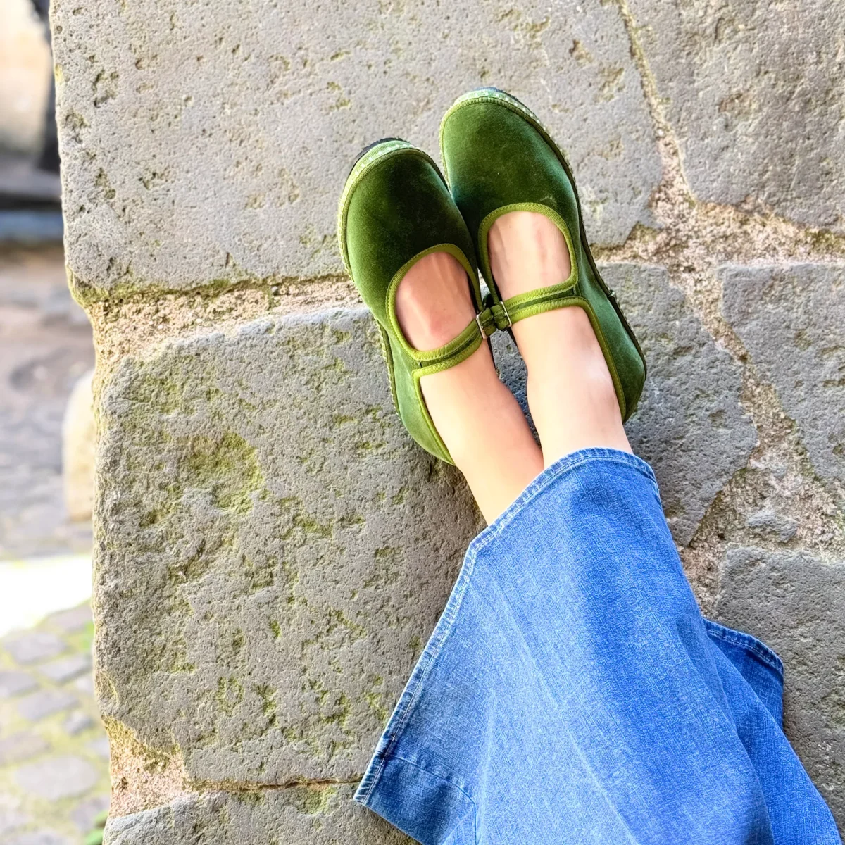 Bebe Mary Jane velluto verde oliva - immagine 4