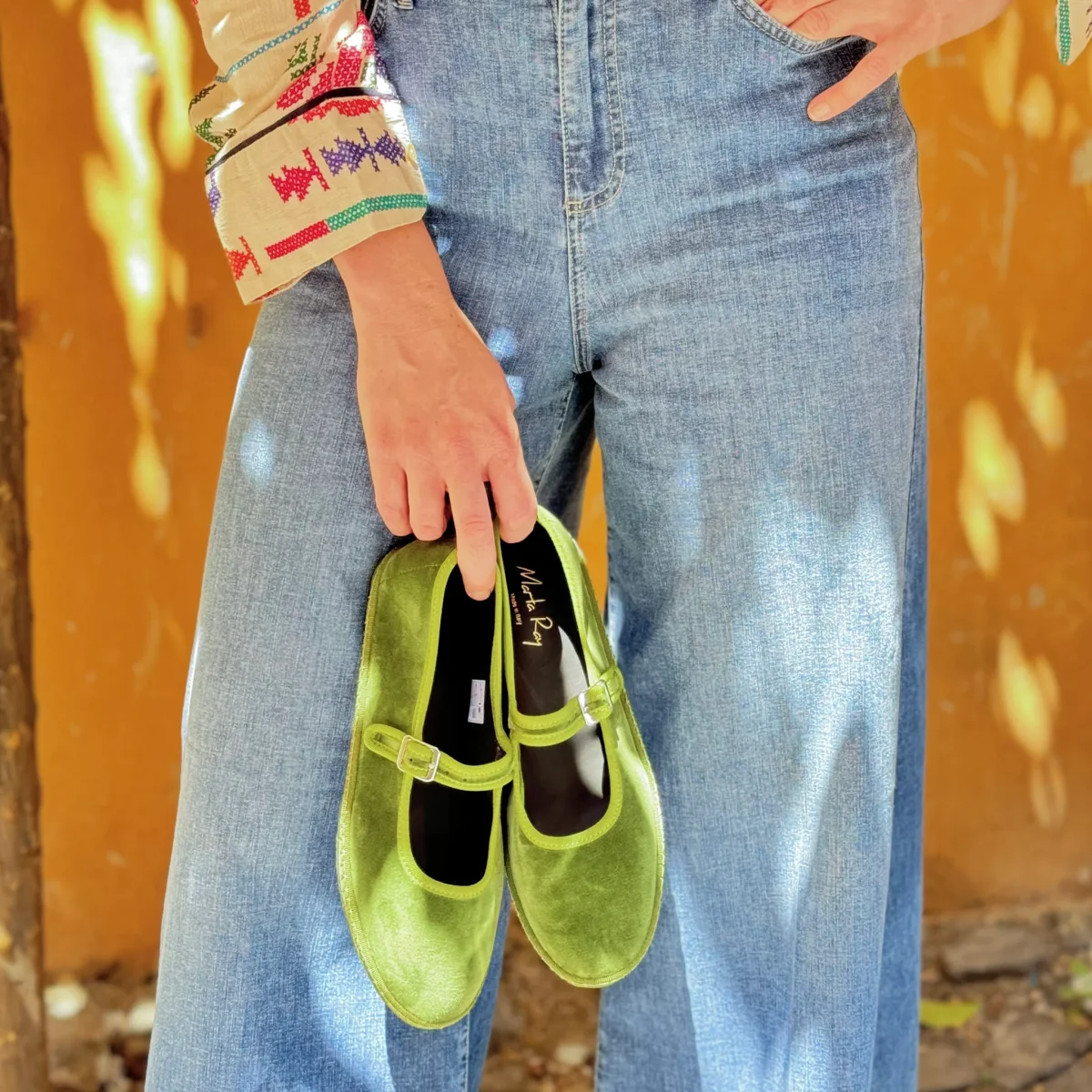 Bebe Mary Jane velluto verde oliva - immagine 2