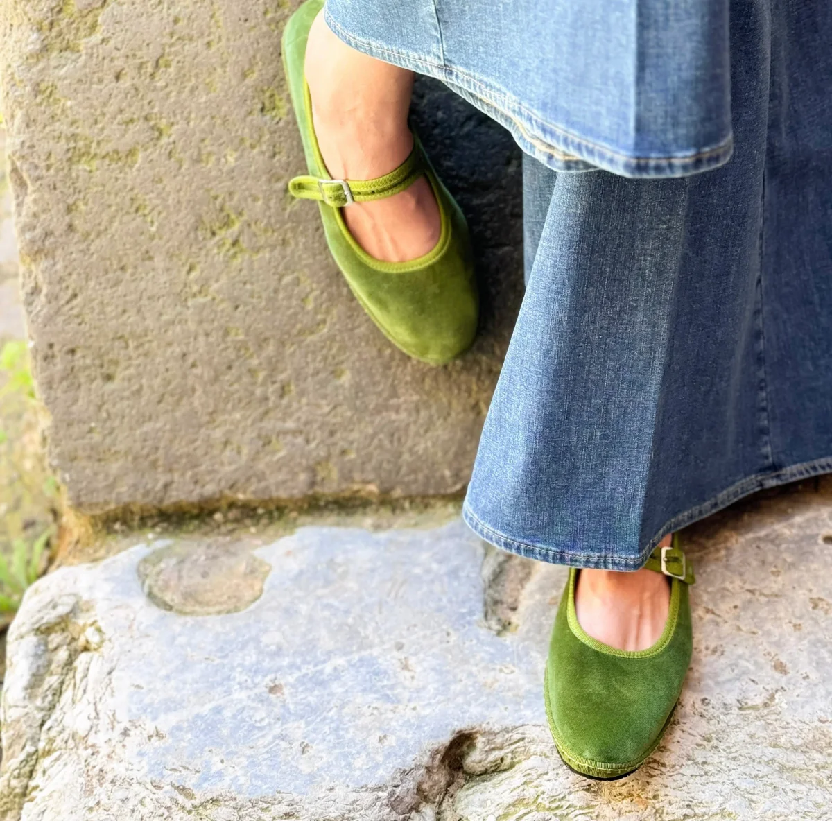 Bebe Mary Jane velluto verde oliva - immagine 3