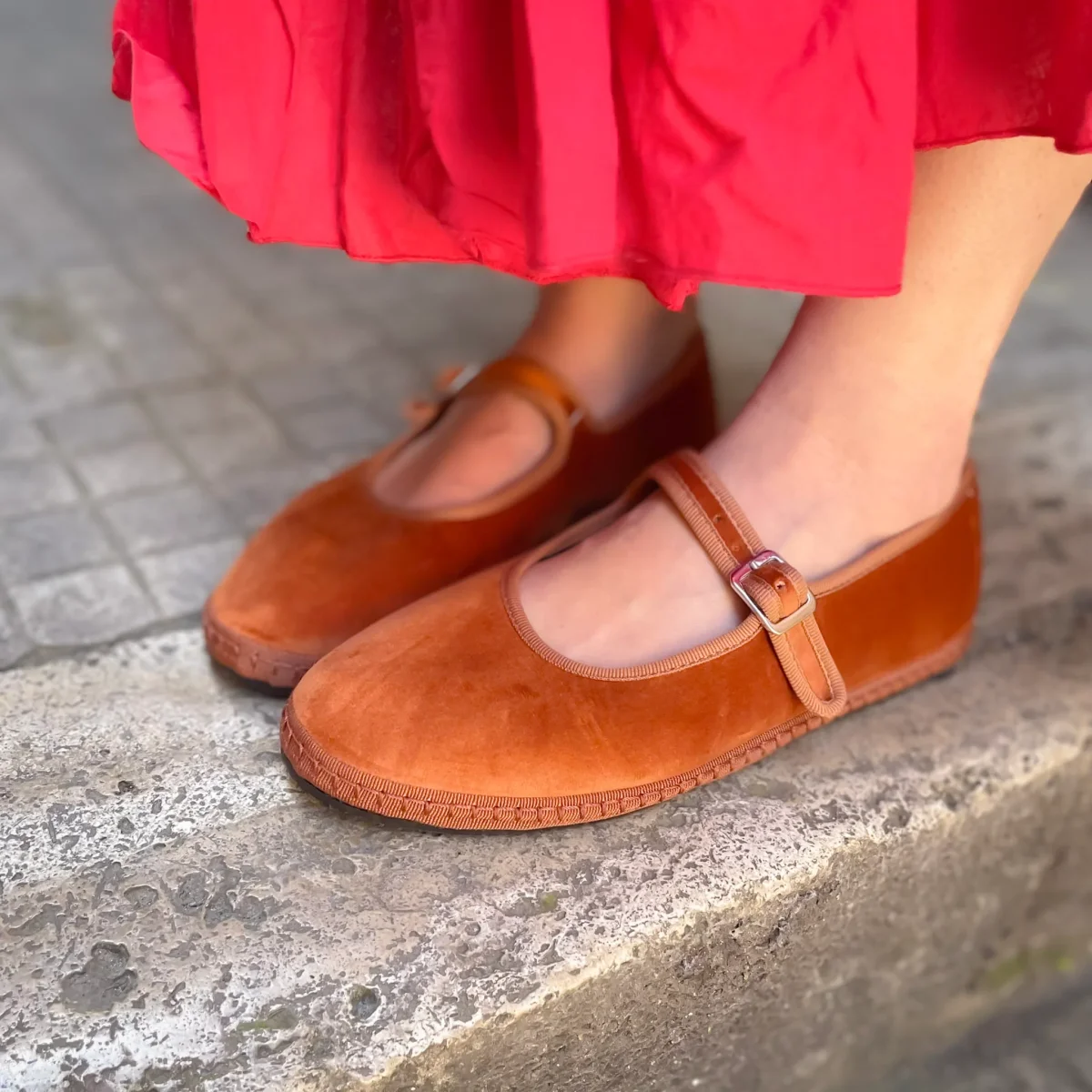 Friulana mary jane velluto arancio - immagine 3