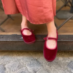 Bebe mary jane velluto bordeaux
