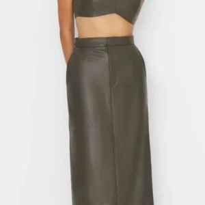 gonna lunga in eco pelle