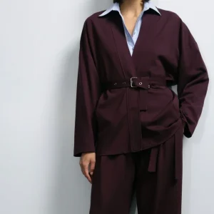 GIUBBOTTO STILE CARDIGAN CON CINTURA REGOLABILE