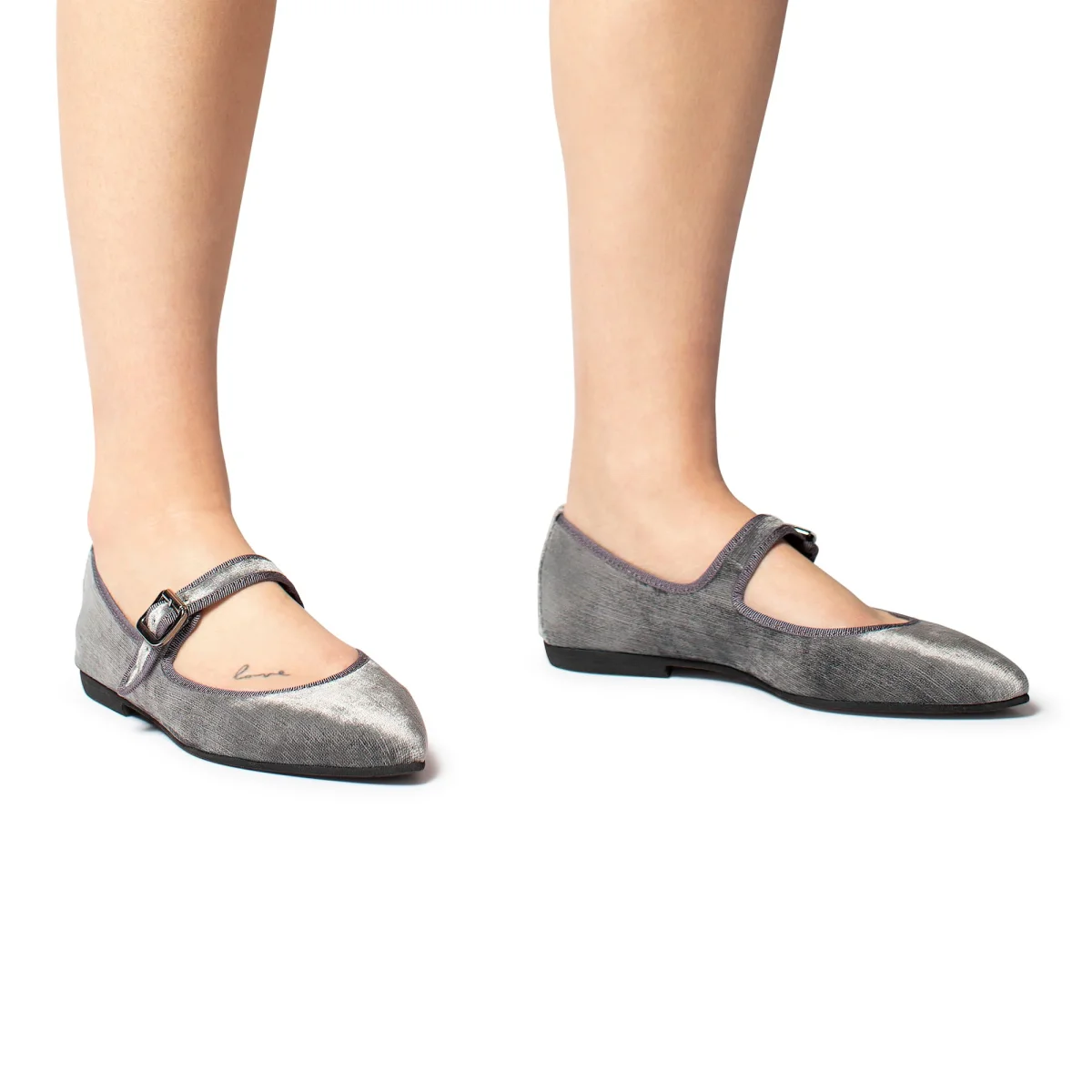 Flavia Mary Jane velluto perla grigio - immagine 7