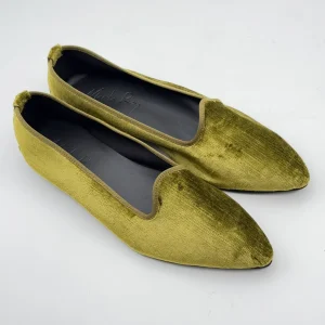 Scarpetta Flavia velluto perla muschio