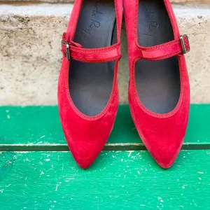 Flavia Mary Jane satin rosso