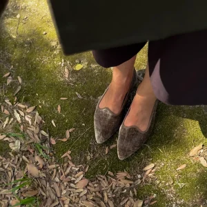 Scarpetta Flavia velluto perla visone