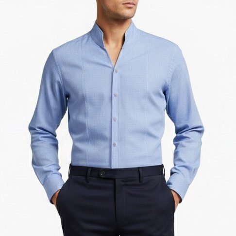 Jacquard Pattern Deep V-Neck Shirt