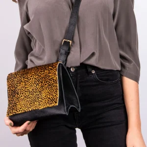 Anna saffiano+cavallino nero/ giallo maculato