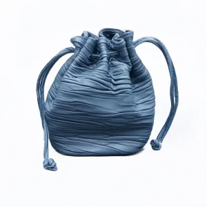Borsa in pelle azzurra