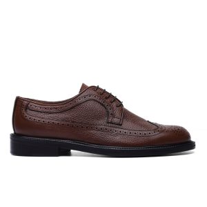 Derby in Brown Leather with Brogue Details