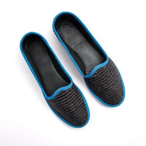 Friulana california rafia nera nastro cobalto