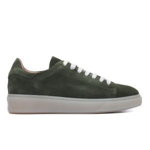 Low Sneakers in Green Suede