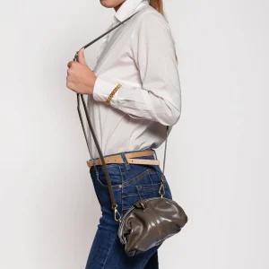 Pouf Small glossy taupe