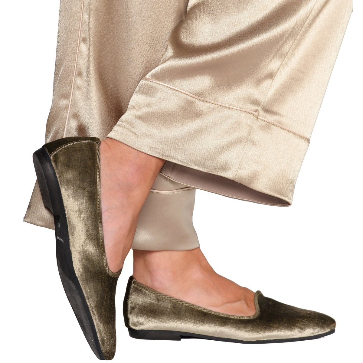 Scarpetta Flavia velluto perla talpa - immagine 5