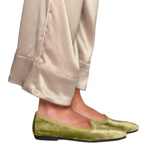 Scarpetta Flavia velluto perla verde